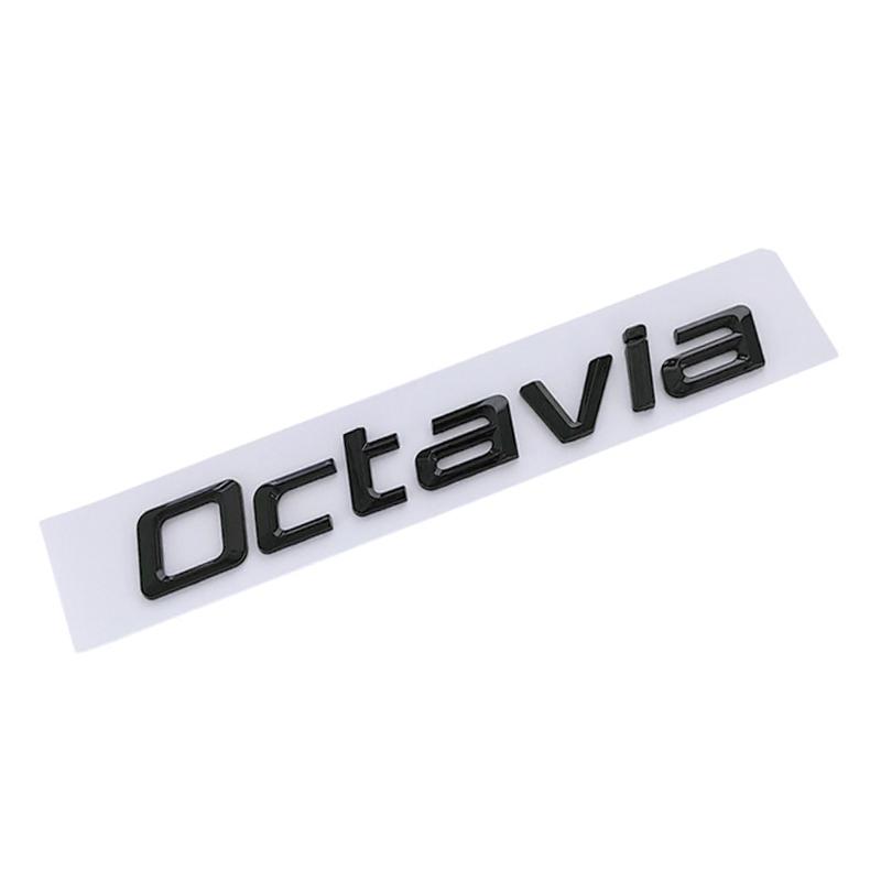 JBIW9 3D ABS Chrome Black Logo Octavia Emblem Letters Car Rear Trunk Sticker For Skoda Octavia 1 2 3 4 MK3 MK4 MK5 RS VRS Accessories