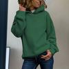 Fall Winter Women Hoodie Thick Pure Color Loose Long Sleeves Elastic Cuff Pullover Warm Sport Top
