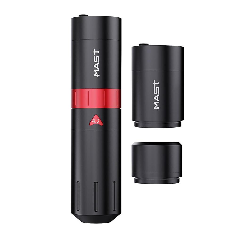 Mast Flip2 Wireless Tattoo Pen with Adjustable Strokes 2.4-4.2mm, 2 Batteries Digital Display Coreless Motor for Tattoo & Eyebrow Eyeliner Lip