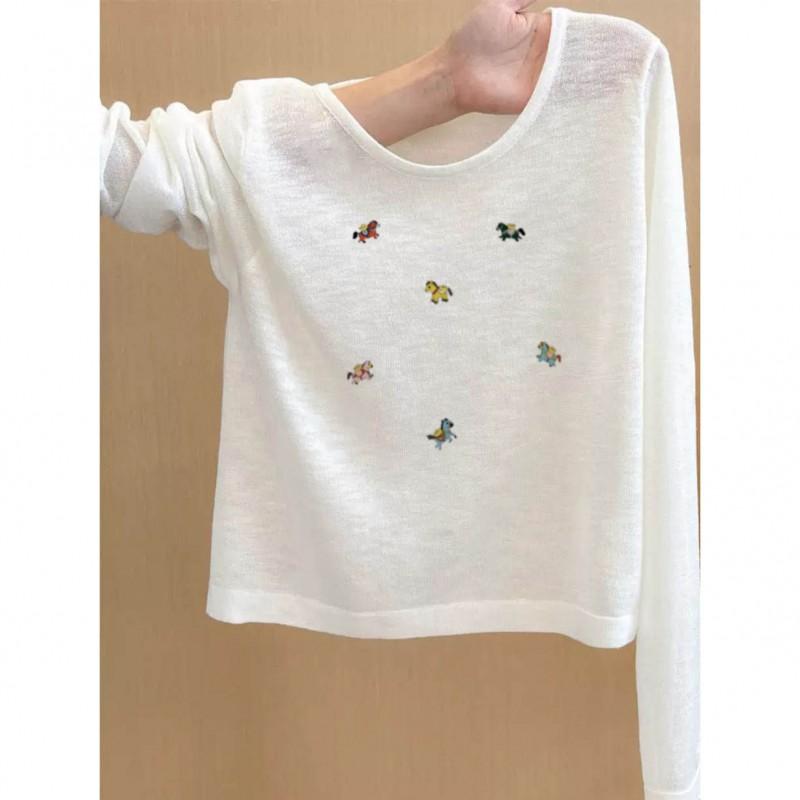 Womens White Long SleeveT Lightweight Breathable Oversized Top Fall Office Casual Wear