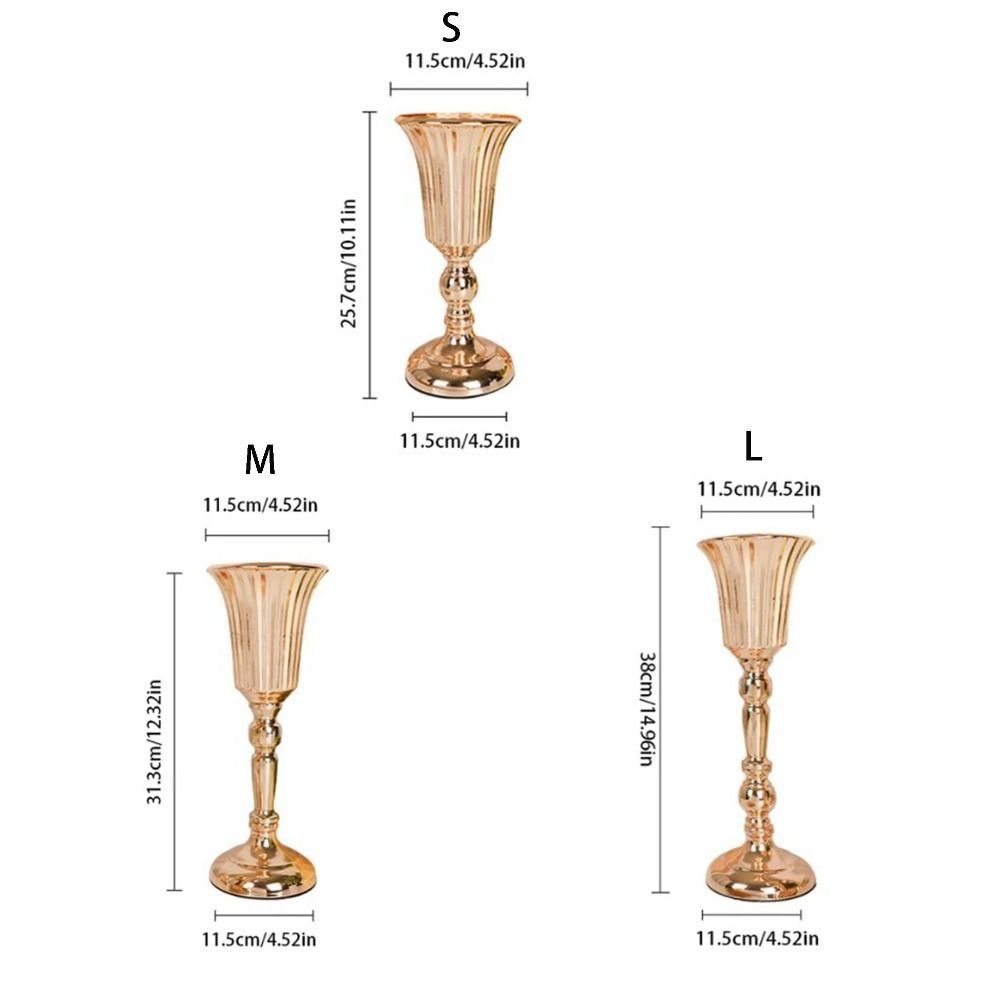 European Style Wrought Iron Gold Iron Vase FIower Art Anti-fall Wedding Photo Props Golden Simulated Flower Holders Table Decor