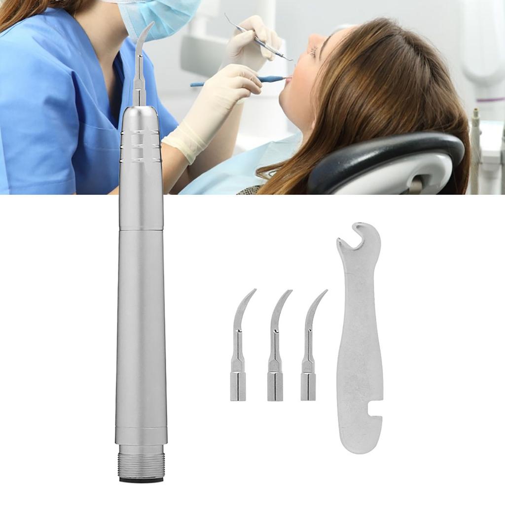 0‑8000Hz Dental 2 Holes Air Scalers Handpiece with 3 Tips Oral Dental Tool