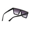 Retro Big Frame Women Sunglasses Brand Black Square Gradient Uv400 Cool Men Sunglasses One Piece Designer