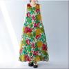 Новое винтажное платье с цветочным принтом без рукавов больших размеров для женщин, повседневное свободное длинное летнее платье