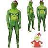 Праздничный зеленый монстр Гринч Рождественский костюм для косплея Zentai Боди Комбинезон
