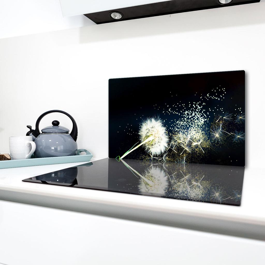 GLASS PROTECTIVE PLATE FOR STOVE 90X52 FLOWER