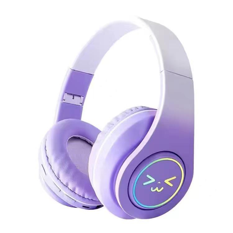 B39 Светящаяся Bluetooth-гарнитура для геймеров с градиентной расцветкой, накладная, с мощными басами.