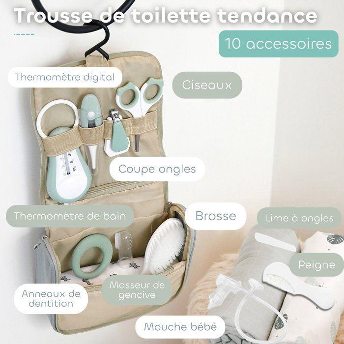 Trousse de toilette - BEABA - 10 accessoires - Vert sauge