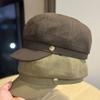 New beret octagonal hat for women, suitable for autumn and winter, large head circumference, Japanese style, spring and summer, makes the face look