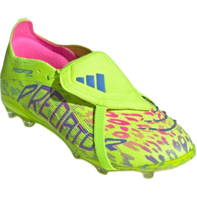 Adidas Predator Elite Ft FG Low Top Kids Soccer Shoes Men Soccer Shoes Bright-Lemon-Yellow Bright-Pink Fusion-Blue IH5078