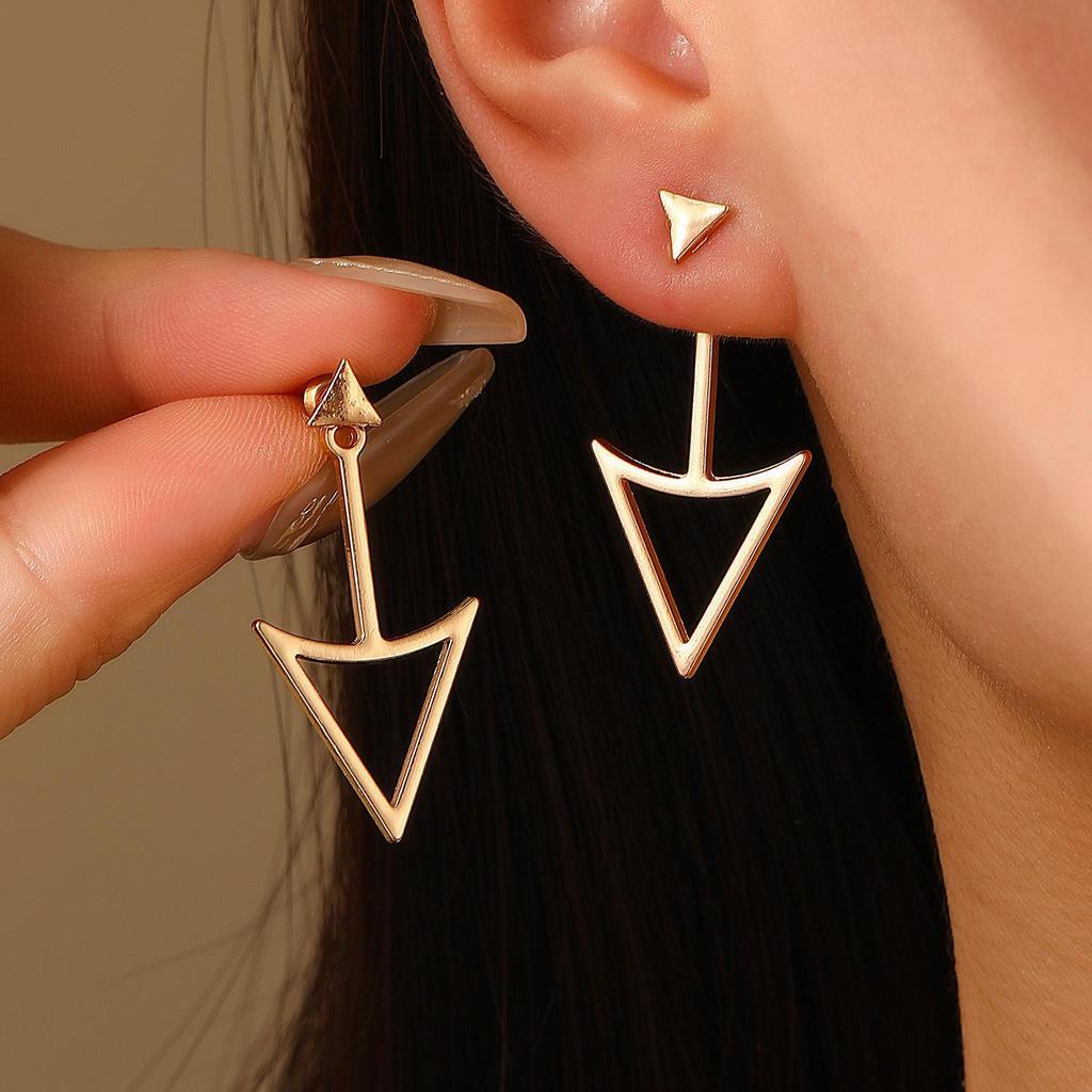 Винтажные геометрические треугольные серьги: Модные аксессуары из ретро-сплава для женщин