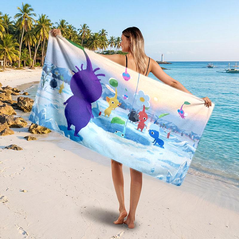 Large Beach TowelPikmin Soft Absorbent Towel Beach Bath Home Use