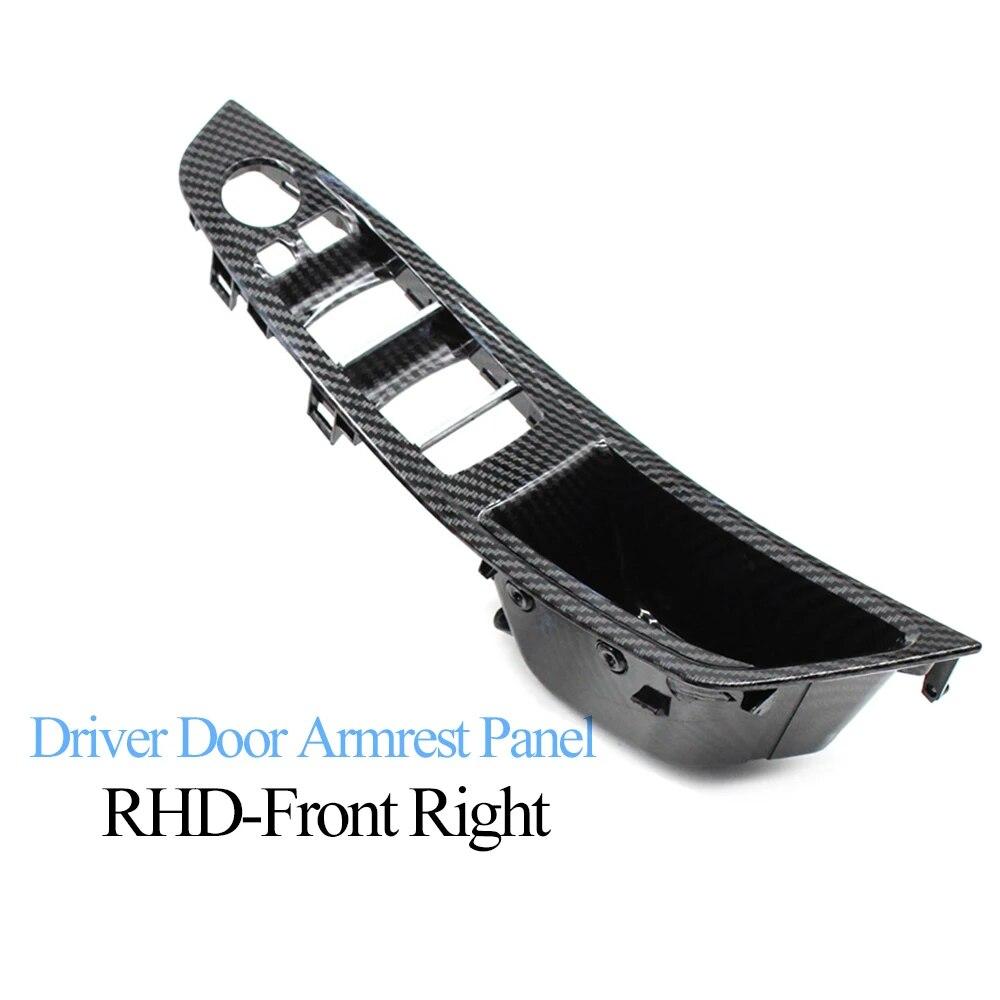 LHD RHD Carbon Fiber Car Interior Door Armrest Pull Handle Panel Trim Set For BMW 5 Series F10 F11 520i 523i 525i 528i 530i 535i