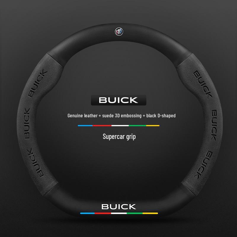 Genuine Leather Steering Wheel Cover for Buick: Encore, Verano, Excelle, Regal, LaCrosse, GL8