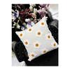 Hd Home Collection Linen Fabric Daisy Pattern Embroidered Punch Throw Pillow Cover
