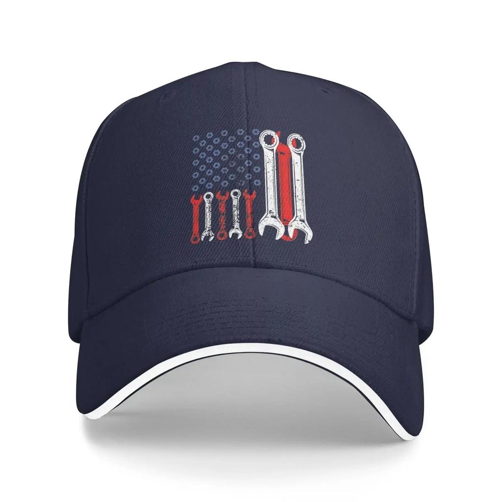 МеханикФлагСШАБейсболка Мужские Винтажные Snapback Кепки Тракер Кепки Кепка Папы Черный