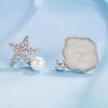 Серьги-гвоздики в форме морской звезды с имитацией перламутра для женщин, простые нишевые дизайнерские милые аксессуары