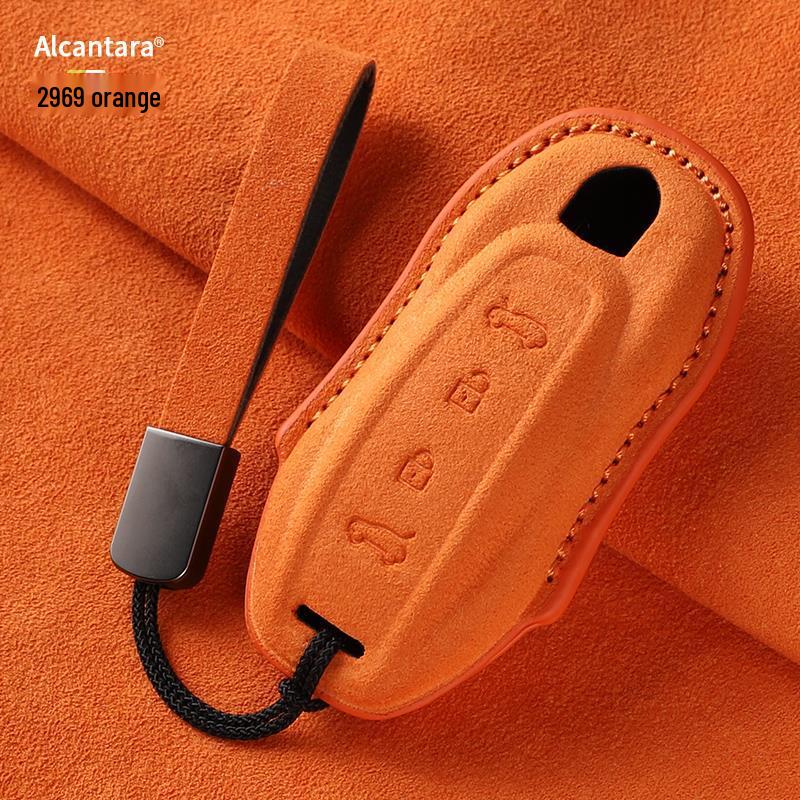 Suede Key Cover with Buckle for Porsche Macan 4, Fits 25 Models, Pure Electric & Jincheng Edition