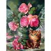 5D DIY Diamond Painting Full Drill Round Flower Diamond Embroidery Cat Crystal Mosaic Diamond Art