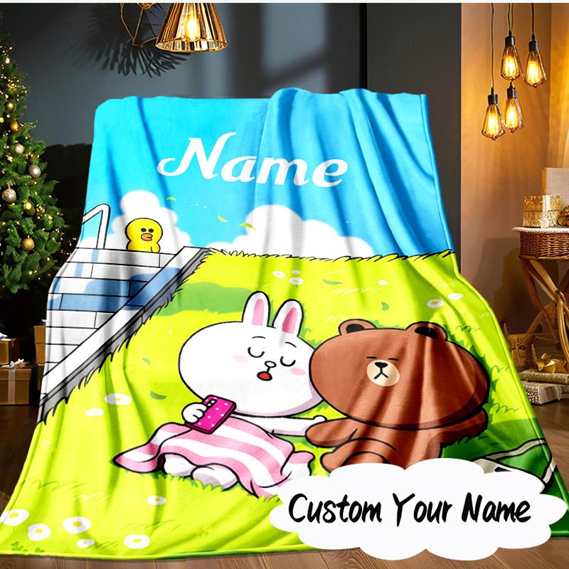 Custom Name Valentine's Day Sweet Treats Blanket Ideal Bedding Blanket Perfect for Travel, Camping, Living Rooms, Offices, Sofas, Fan Christmas gift