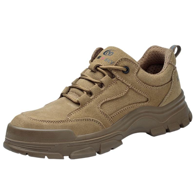 Labor Insurance Shoes Men's Anti-smashing, Anti-piercing, Insulated Solid Bottom, Leather Wear-resistant and Breathable Ultra-light Safety Shoes