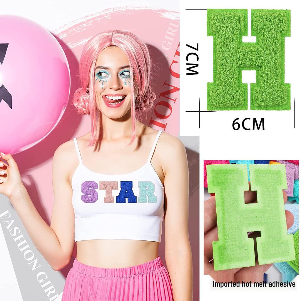 Сяо Тянь Красочный 7см Шенилл A-Z Алфавит Вышитая Тканевая Нашивка для Сумок