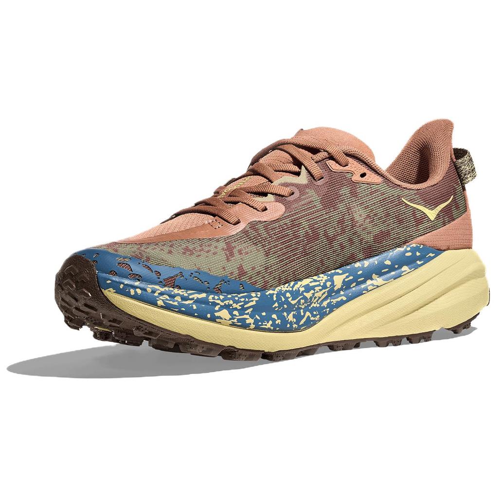 HOKA One One Speedgoat 6 Удобная Универсальная Амортизация Дышащая Поддержка Низкий Верх Кроссовки для Трейлраннинга Мужские Кроссовки Коричневые 1147791-MPLC