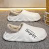 Winter Men Slippers Soft Comfy Home Shoes Clogs Big Size 49 Plush Chef Shoes Outdoor Women Warm Slides Couples Snow Shoe
