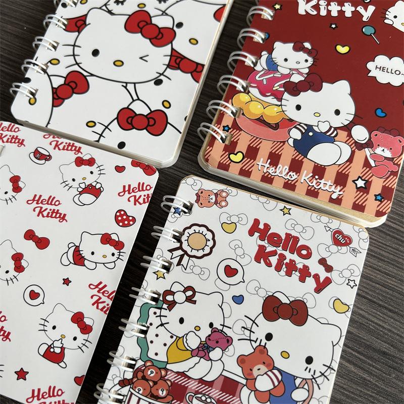 Милый Hello Kitty Мини Портативный Блокнот на Спирали A7 Записная книжка Дневник Студенческая Канцелярия Школьные Принадлежности Возвращение в Школу Подарок для Детей