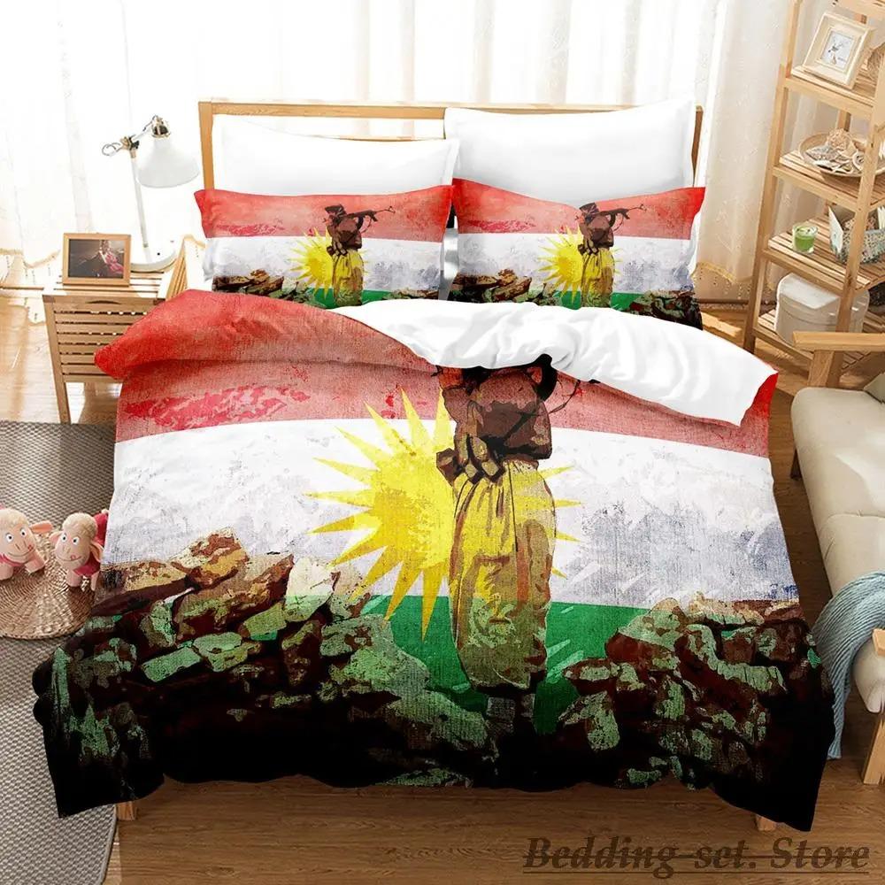 Комплект постельного белья с флагом Курдистана, односпальная кровать, двуспальная кровать размера «king-size», комплект постельного белья для взрослых и детей, комплект пододеяльников, комплекты постельного белья parure de lit