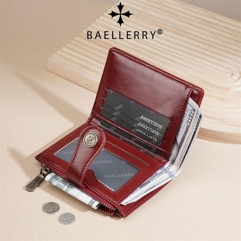 Baellerry Женские модные короткие кошельки из искусственной кожи на застежке-кнопке, складной кошелек, держатель для карт, кошелек