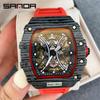 SANDA квадратные кварцевые модные мужские часы для отдыха, крутые, полностью автоматические механические наручные часы
