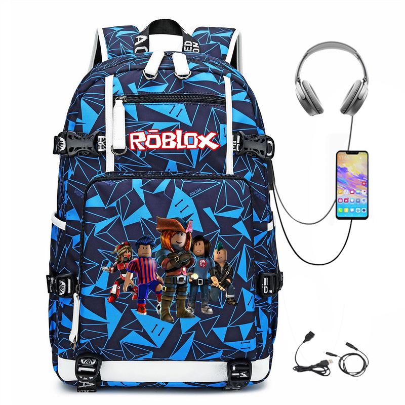 Multi-functional USB Charging Backpack, Large Capacity Outdoor Travel Backpack, Game Print Design Casual Daypack