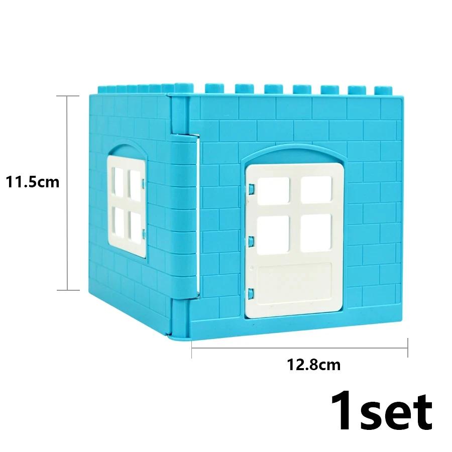Big Building Blocks Playground Kid Toys Slide Ladder Stairs Swing Ladde Seesaw Balloon Horse Compatible Large Size Brick Duploes