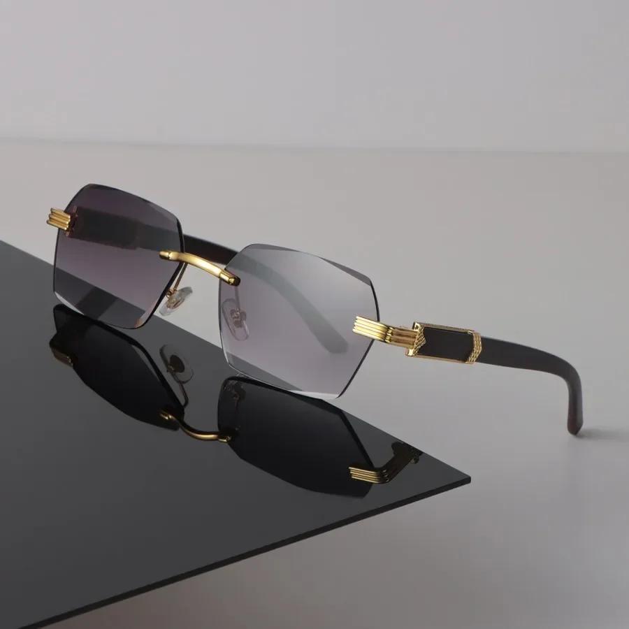 Дизайнерские квадратные солнцезащитные очки Женские Мужские Ретро Черные Солнцезащитные очки Роскошные Личностные Очки Зеркальные Безободковые Бренд