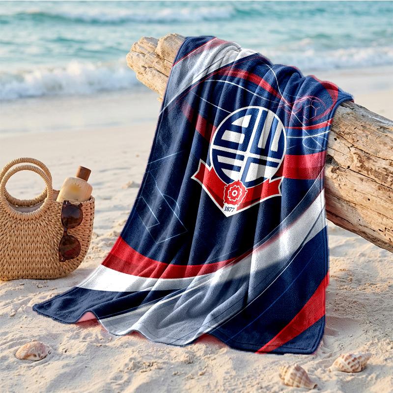 Bolton Wanderers FC Принт Микрофибра Пляжное полотенце Быстросохнущее Впитывающее Большое полотенце для Пляжа Плавания Путешествий