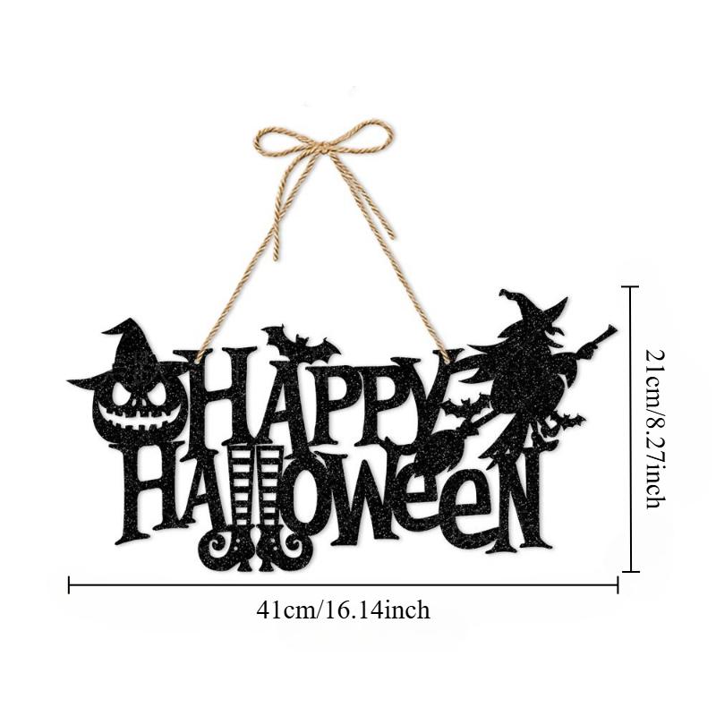 Halloween Pumpkin Witch Bat Skeleton Hanging Ornament Front Party Door Hanging Props Background Decoration Halloween Party Decor