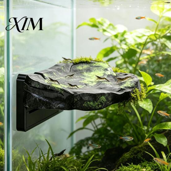 Habitat Enrichment for Reptiles Magnetic Reptile Ledge, Terrarium Climbing Shelf, Rock Durable Cage Furniture Look Resting Platform Geckos, Tree Frogs