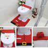Christmas Pattern Mildew Proof Waterproof Bathroom Toilet Seat Cover Foot Pad and Water Tank Cover