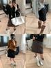 Moqie Winter Petite A-line Woolen Drawstring Short Skirt MQ1064