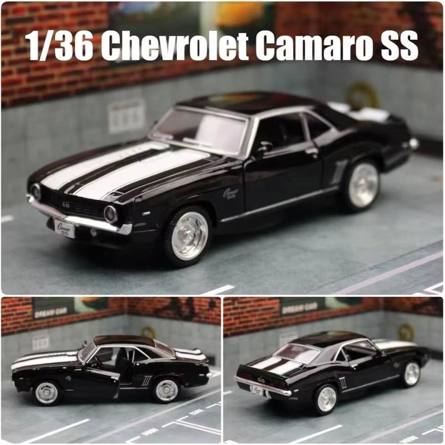1969 Chevrolet Camaro SS Ретро Суперкар 5-дюймовая Металлическая Машинка Симуляция Литой & Игрушечный Транспорт RMZ city 1:36 моделей из сплава, подарки для детей