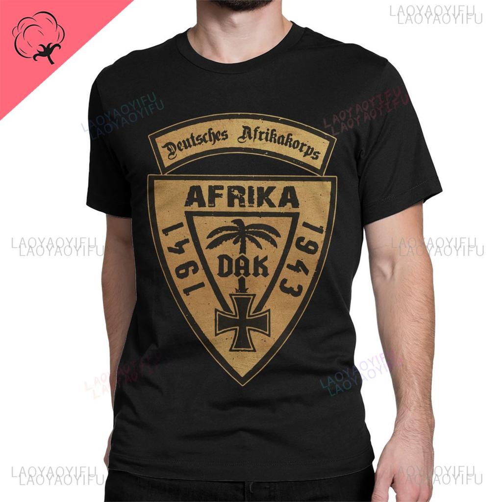 Футболки с круглым вырезом DAK Deutsches AfrikaKorps Africa 1941-43 Wehrmacht для мужчин и женщин, из чистого хлопка, с коротким рукавом.