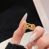 Vintage Luxury Medieval Brushed Woven Open Ring High-End Adjustable Zircon Personalized Ring Women
