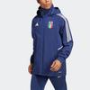 Adidas Performance Italy Condivo 22 Дождевик Полосатый Удобный Дышащий С капюшоном Футбольная футболка Мужская куртка Темно-синий HS9841