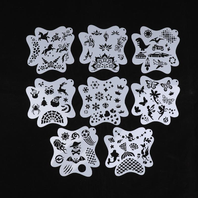 Трафареты для аквагрима Профессиональные трафареты для боди-арта Многоразовые для взрослых и детей Легко использовать шаблоны для вечеринок Инструменты для макияжа