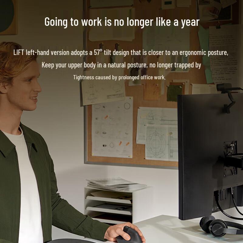 Logitech Lift Left-Handed Vertical Ergonomic Mouse