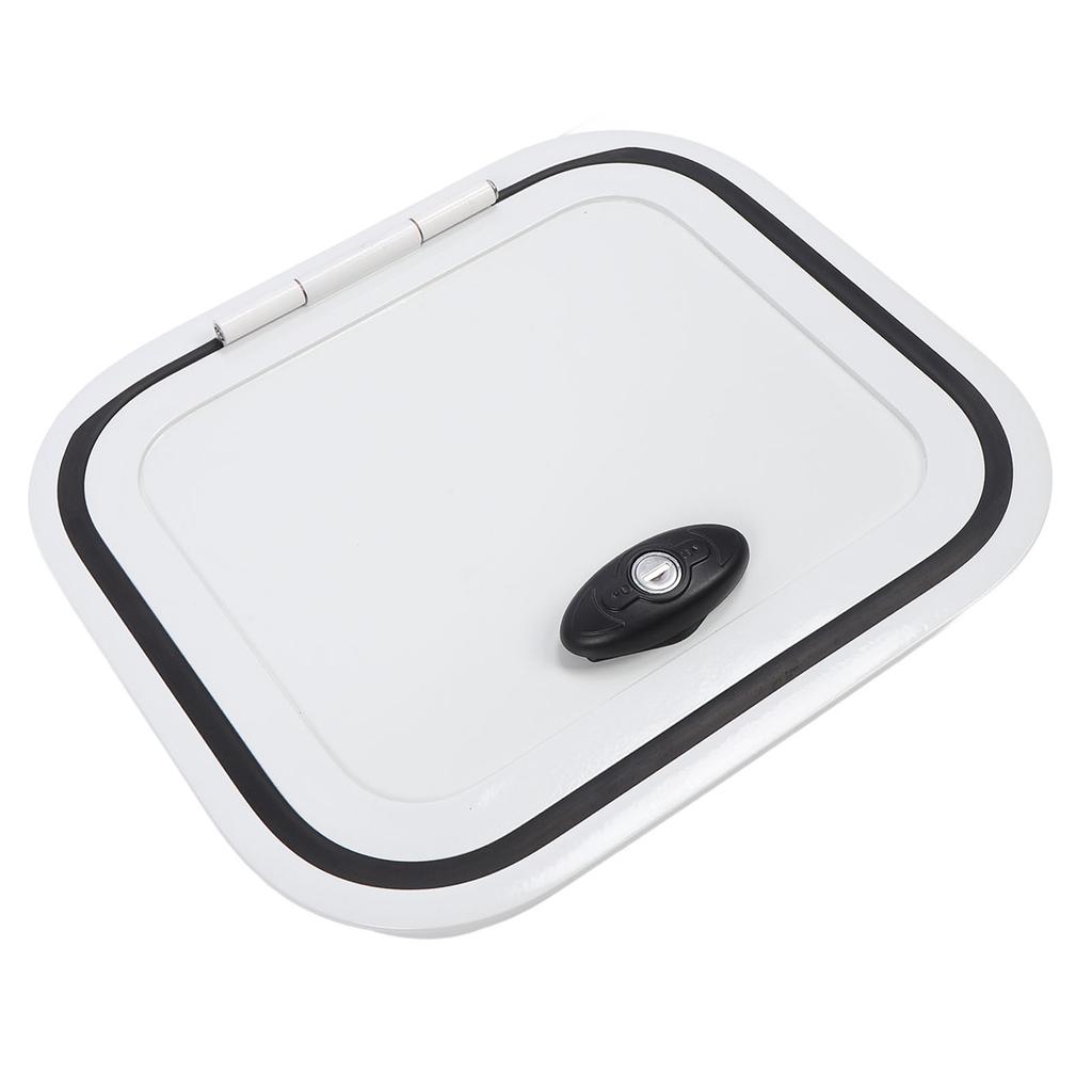 RV Storage Hatch Door with Lock 13.66x11.61 Inch Surface Mount Aluminum Alloy Square RV Baggage Door for Motor Home