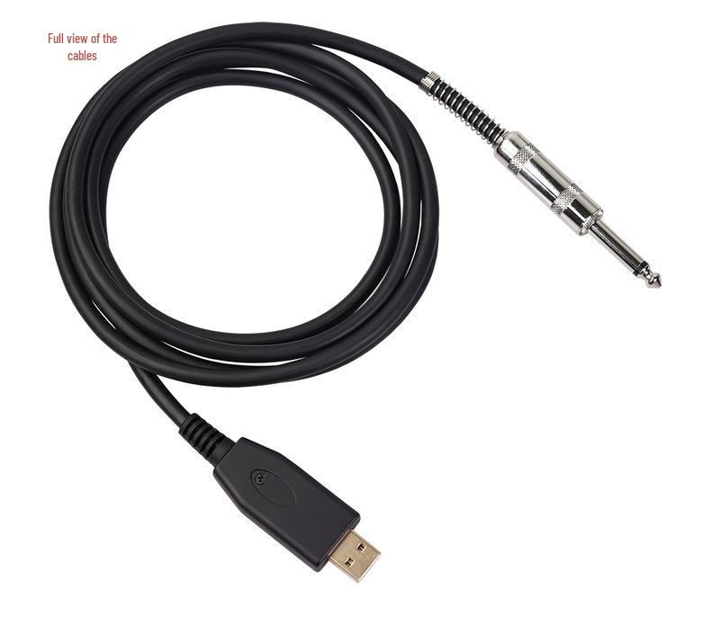 Позолоченный USB на 6,35 мм кабель для электрогитары с двойным экранированием и шумоподавлением