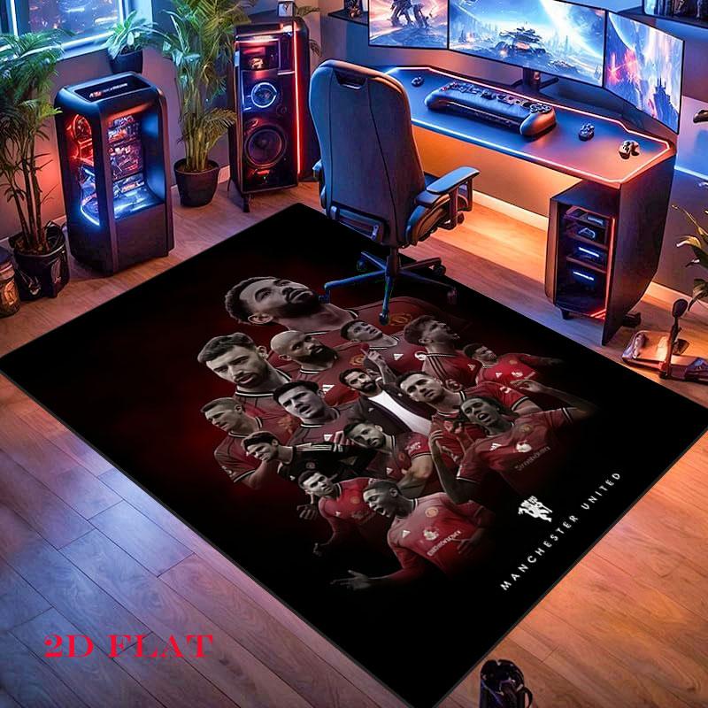 Red MUFC Glory Carpet Rug for Living Room Bedroom Home Sofa Decoration,Kids play Nonslip Floor Mat
