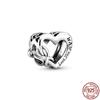 925 Sterling Silver Bead Love You Mum Family &Mom Heart Shape Charm Fit Temperament Bracelet Fashion Jewelry Gift